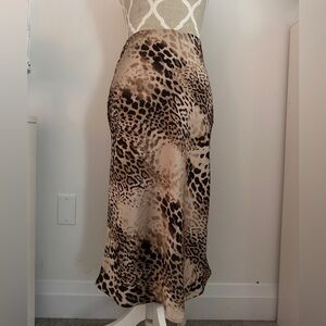 Brand new with tags silk midi animal print skirt